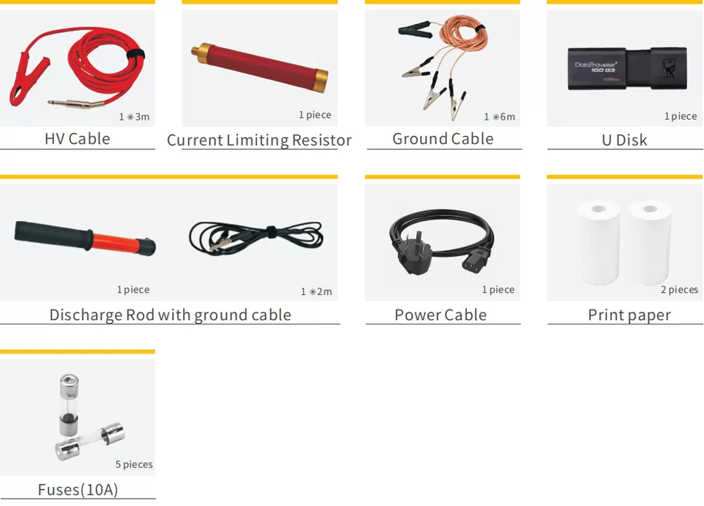 Accessories of DHVT Series 60kV, 120kV, 200kV Portable DC High Pot