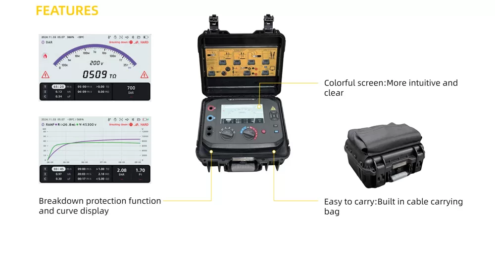 Features of D1110 High-Voltage Insulation Tester