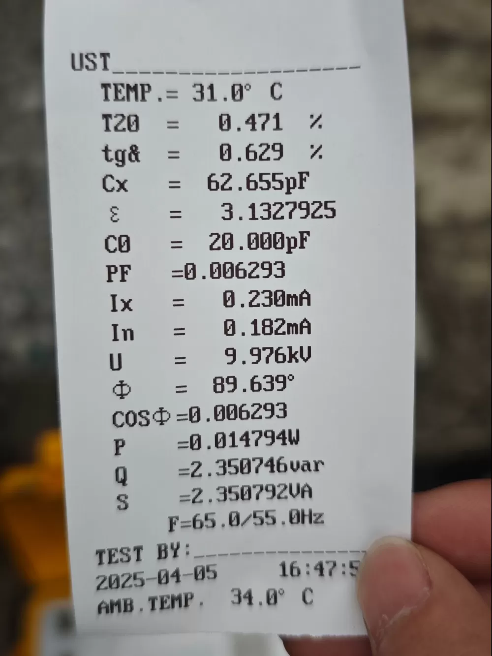 765kV Transformer Tan Delta Test Case
